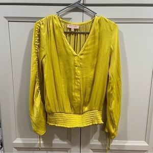 PHILOSOPHY Ruched 3/4 Sleeve Small blouse Yellow